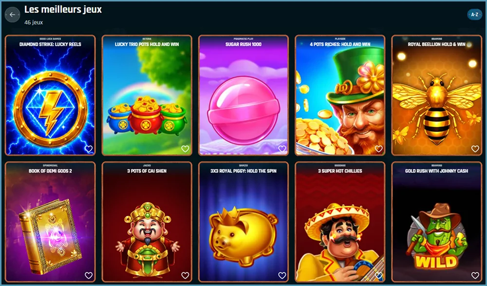 Sélection Top Games de Ringospin avec Diamond Strike Lucky Reels, Book of Demi Gods 2 et autres machines à sous